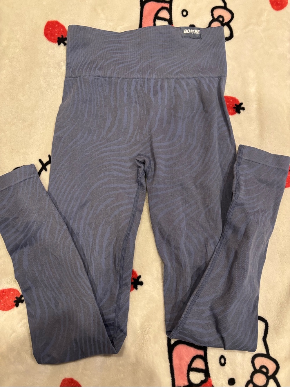 Bo+Tee Women's High-Rise Lavender Blue Zebra Print Leggings